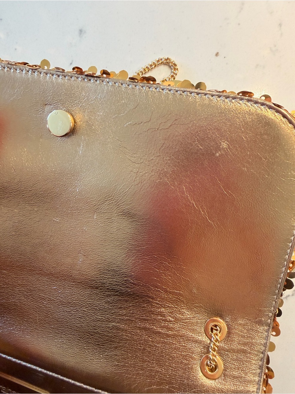 NWT RABANNE Sac A Main Shoulder Bag in Gold - Picture 7 of 14